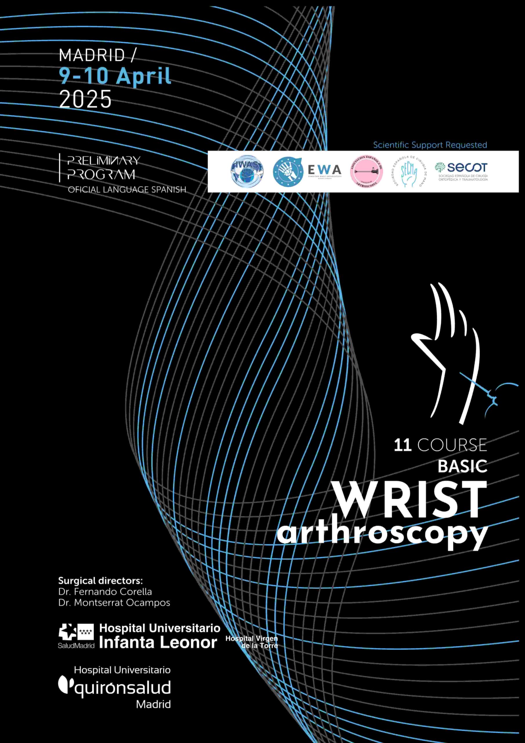 11 COURSE BASIC WRIST arthroscopy. 9-10 Abril 2025. Madrid